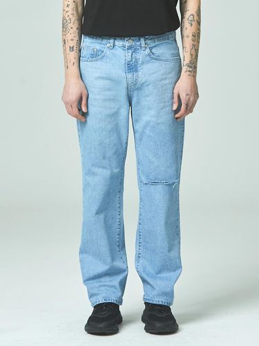 IN#0124 Slit Damage Light Washing Semi-Wide Jean - INROWS - Modalova