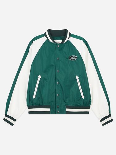 Satin Varsity Raglan Jacket Hunter Green - bensherman - Modalova