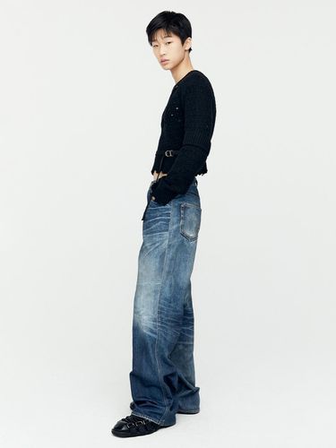 UNISEX TROMPE L`OEIL PRINTED DENIM PANTS - ADSB ANDERSSON BELL for MEN - Modalova