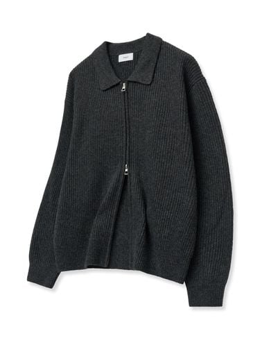 Oversized Collar Zip Up Cardigan - TNGT - Modalova