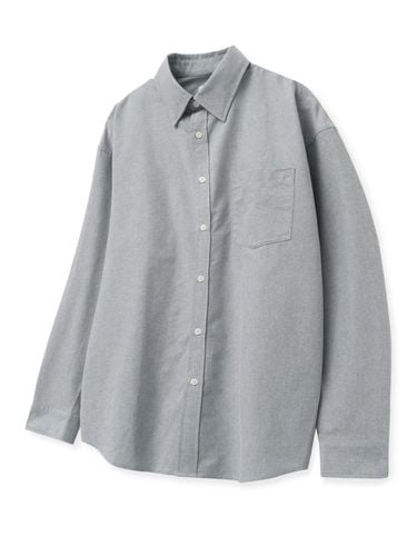 Gray Semi-Oversized Oxford Shirt - TNGT - Modalova