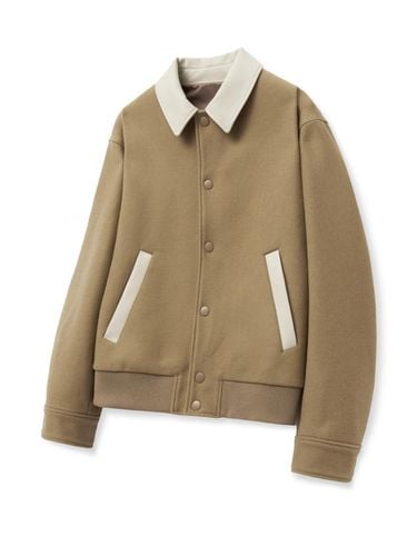 Beige Oversized-Fit Stadium Wool Jacket (TNJU4F107 - TNGT - Modalova