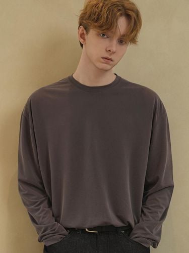 DM1031 MODAL LONG SLEEVE T-SHIRT_GRAY - WAAR - Modalova