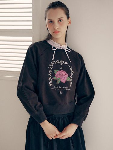 Rose Pigment Sweatshirt - Black - ROLAROLA - Modalova