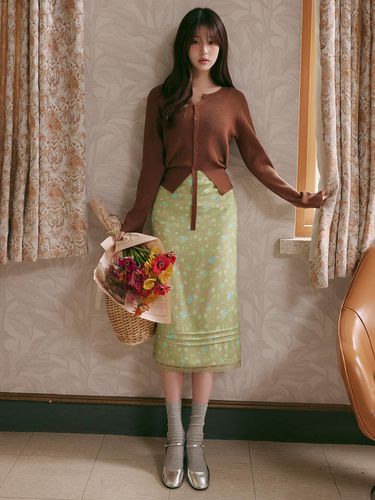 Flower Long Skirt - Green - ROLAROLA - Modalova