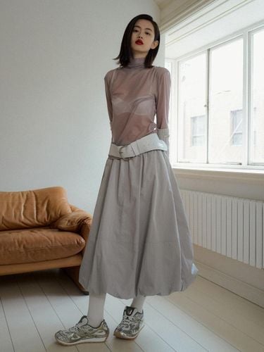 Voluminous Long Skirt - Ash Gray - overdueflair - Modalova