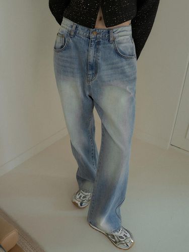 Vintage Brushed Denim Pants - overdueflair - Modalova