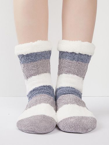 Stripe Fleece Sleep Socks - HUGDAY - Modalova