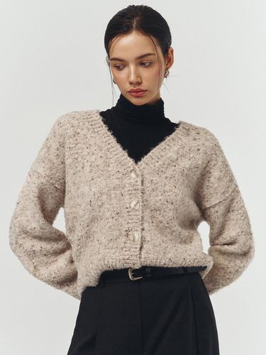 Color Mix Boucle Cardigan_BEIGE - ARTID - Modalova