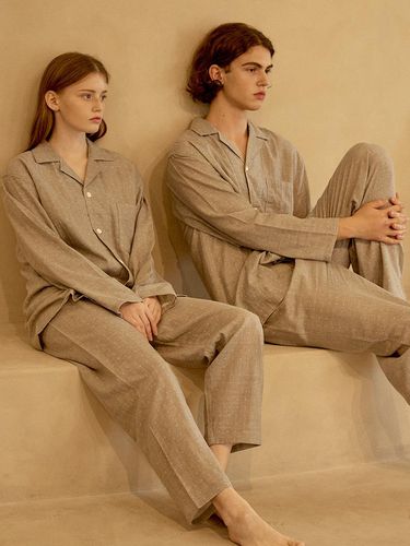 Couple Marne Cotton Pajama Set - HUGDAY - Modalova