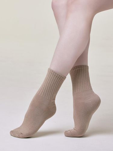 Basic Ribbed Quarter Socks - HUGDAY - Modalova