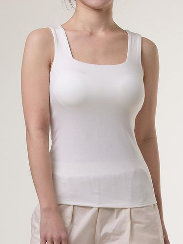 Ribbed Square Line Bracap Sleeveless Top - HUGDAY - Modalova