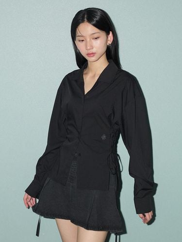 Wrinkle Free Open Collar Shirt_BLACK - CITYBREEZE - Modalova