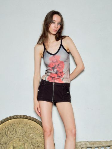 Double Waist Zipper Mini Shorts - BEDEVIL - Modalova