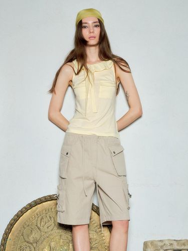 Belt pocket loose fit half-length cargo pants - BEDEVIL - Modalova