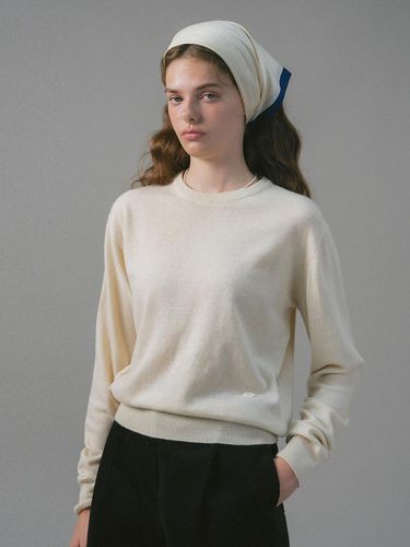 U Wool Stitch Point Crew Neck Pullover_Beige - ANEDIT - Modalova