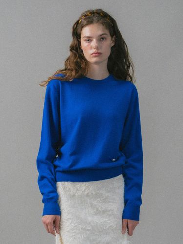 U Wool Stitch Point Crew Neck Pullover_Royal Blue - ANEDIT - Modalova