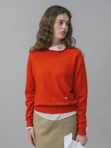 U Wool Stitch Point Crew Neck Pullover_Scarlet - ANEDIT - Modalova