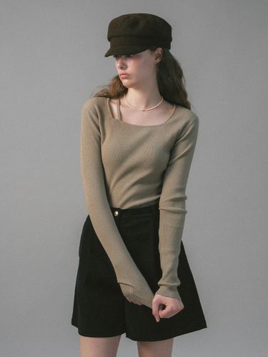 U Strap Square Neck Knit_4colors - ANEDIT - Modalova