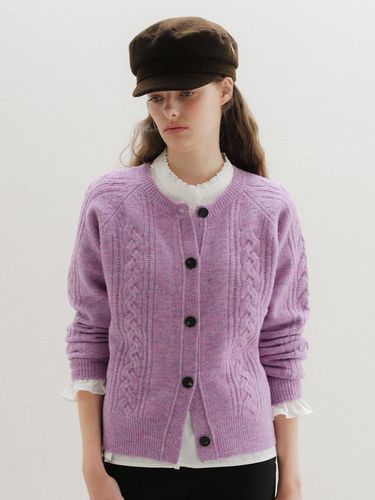 U Bokashi Wool Cable Cardigan_Lilac Breeze - ANEDIT - Modalova