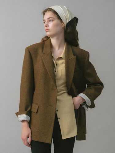 U Leah Wool Double Jacket_Mix Brown - ANEDIT - Modalova