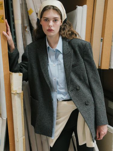 U Leah Wool Double Jacket_Mix Gray - ANEDIT - Modalova