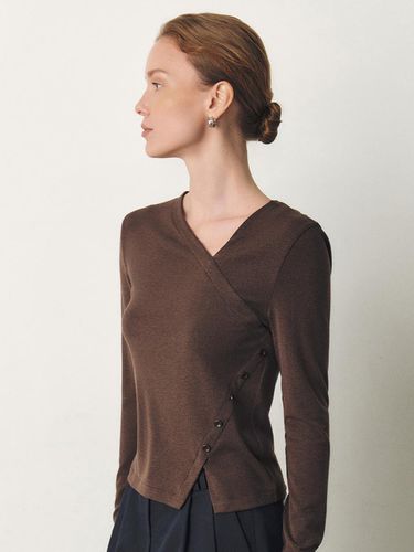 Wrap Cut-Out T-shirt_BROWN - ARTID - Modalova