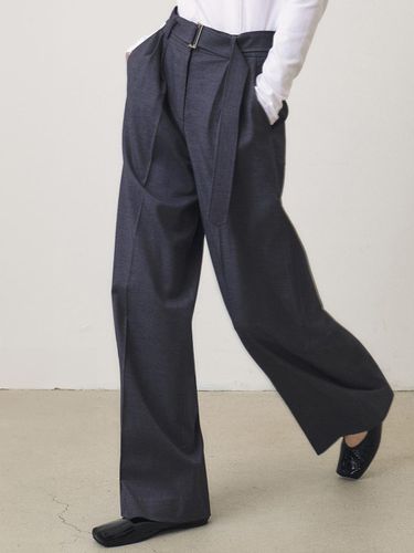 Belted Wide Slacks_CHARCOAL - ARTID - Modalova