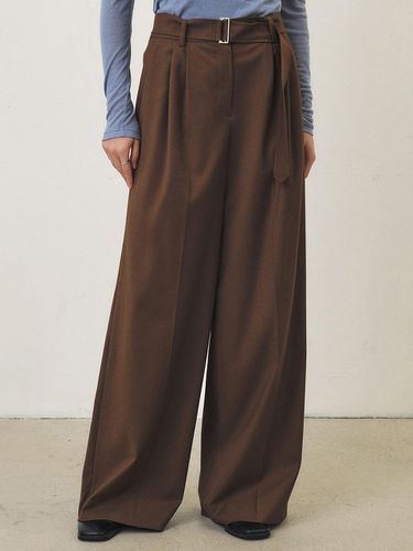 Belted Wide Slacks_BROWN - ARTID - Modalova