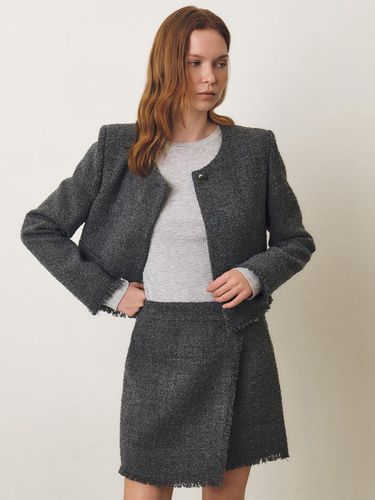 Fringe Point Tweed Jacket_GREY - ARTID - Modalova