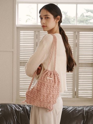 Mohair cable knit backpack-pink - ODER - Modalova