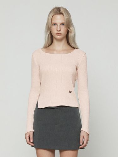 Square neckline slit long sleeve [light pink] - Current - Modalova