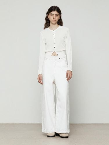 High-Waist Crease Washing Denim [White] - Current - Modalova