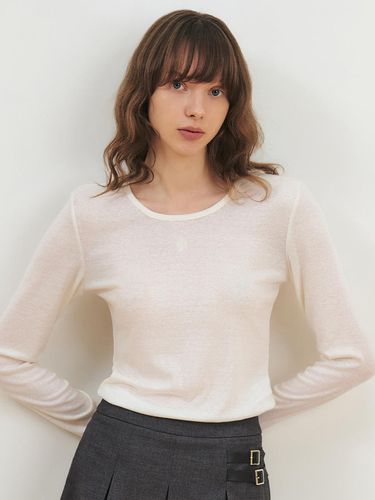 Wool Tencel U-neck T-shirt - CITYBREEZE - Modalova