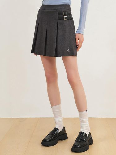 Wool Pleats Mini Skirt_GREY - CITYBREEZE - Modalova