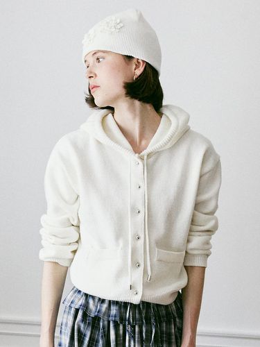 A HOODED KNIT CARDIGAN_WHITE - AMONG - Modalova