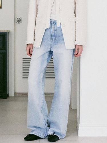 A WIDE BLUE DENIM PANTS_LIGHT BLUE - AMONG - Modalova