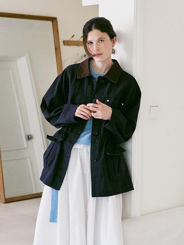 A COLLAR POINT WORK JACKET_NAVY - AMONG - Modalova