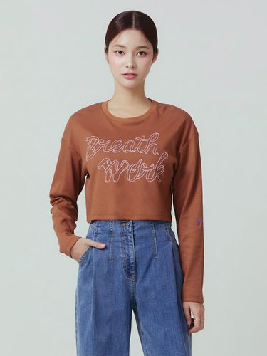 It MICHAA Lettering Embroidered Cropped T-shirt IT - itMICHAA - Modalova