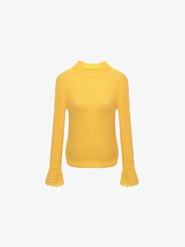 It MICHAA Block Eyelet Ribbed Woolblended Knit Top - itMICHAA - Modalova