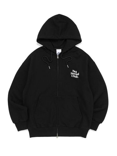 WAVY LOGO HOOD ZIP-UP (BLACK) - Net Social Club - Modalova