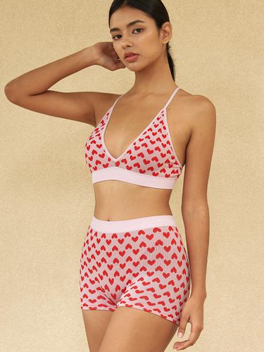 Heart Triangle Bralette Set - HUGDAY - Modalova