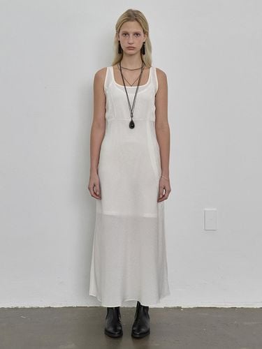 Flower jacquard sleeveless dress_white - NUAKLE - Modalova