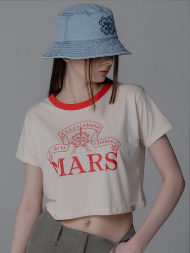 CLOVER HAT CROP TSHIRT_BUTTER VERMILION - mars en avril - Modalova