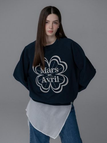 CLOVER NEEDLEWORK SWEATSHIRT_NAVY - mars en avril - Modalova