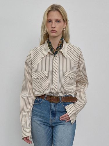 Stripe western shirt_beige - NUAKLE - Modalova