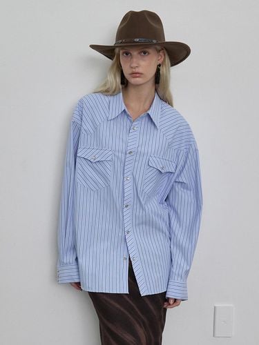 Stripe western shirt_blue - NUAKLE - Modalova