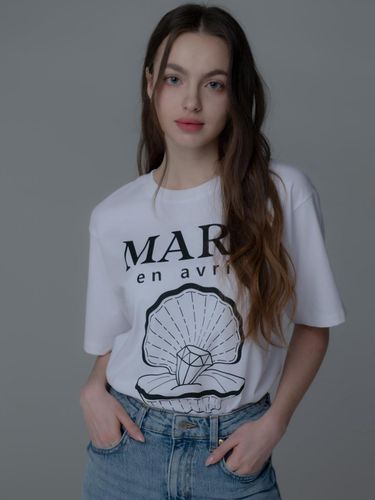 SEASHELL DIA TSHIRT_WHITE BLACK - mars en avril - Modalova