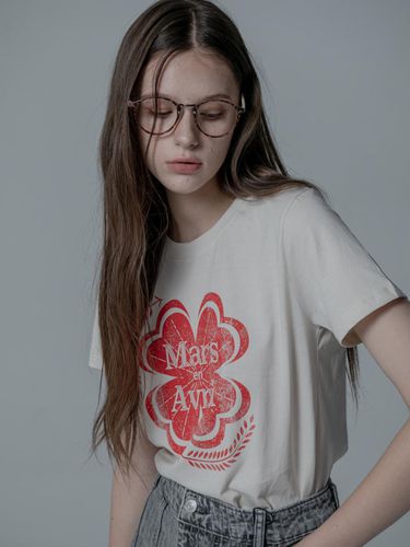 VINTAGE CLOVER TSHIRT_BUTTER VERMILION - mars en avril - Modalova