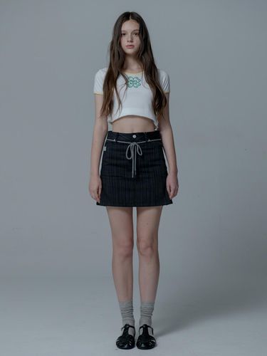 GRAPHIC SKIRT PANTS_BLACK - mars en avril - Modalova